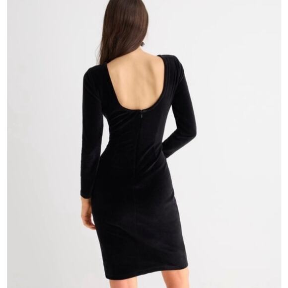 J.CREW Scoopback Sheath Dress in Italian Velvet Black Sz 10 Quiet Luxury Holiday - Picture 1 of 10